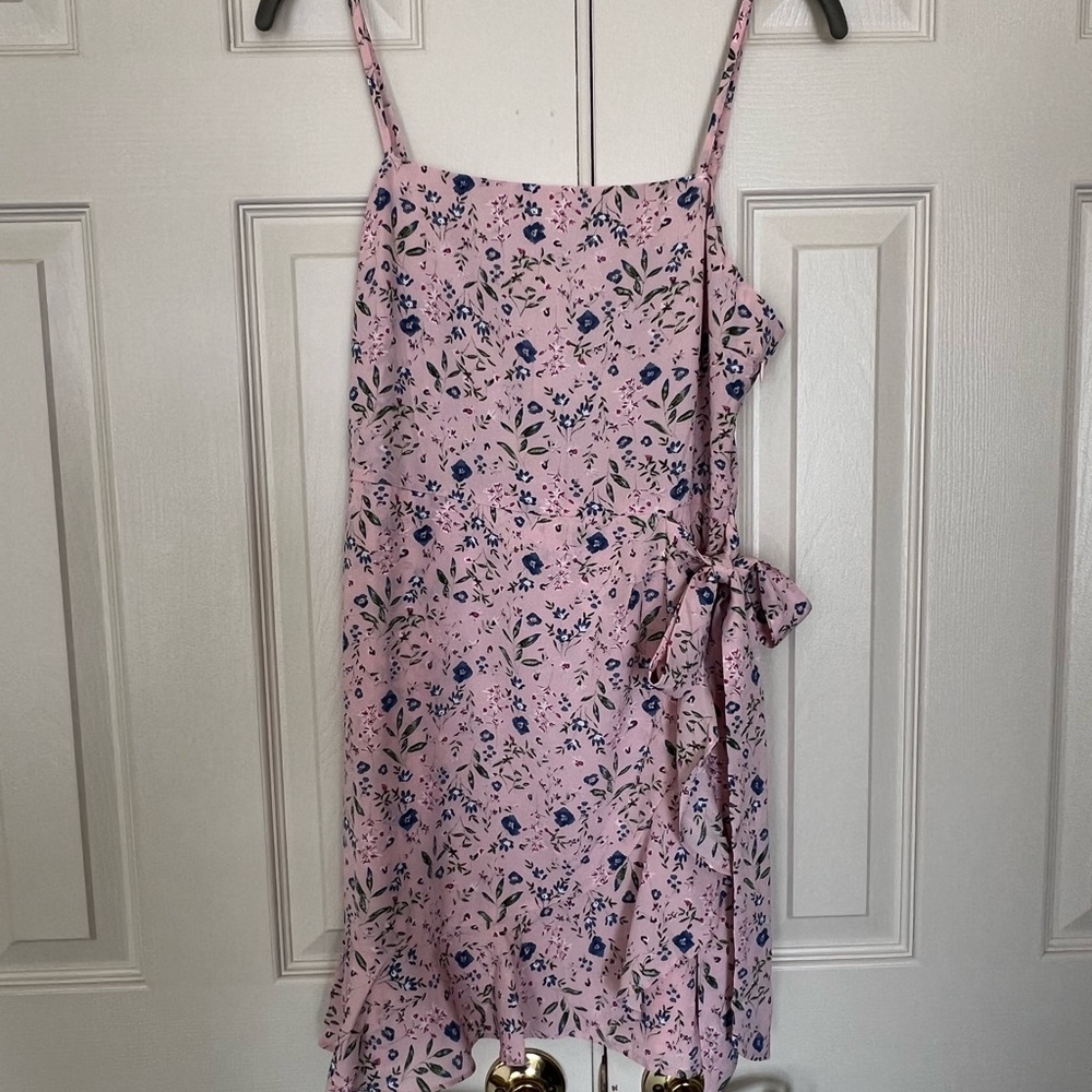 Floral Pink Wrap Dress